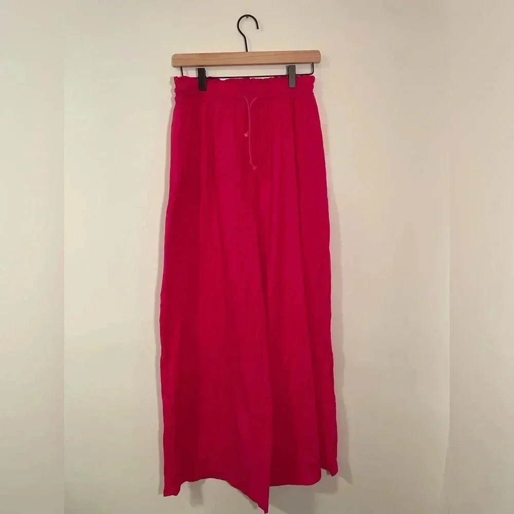 NWT Vintage! 80s / 90s Sears "Beached" Pink Wide Leg Cotton Pants, Med Throwback - Picture 2 of 7